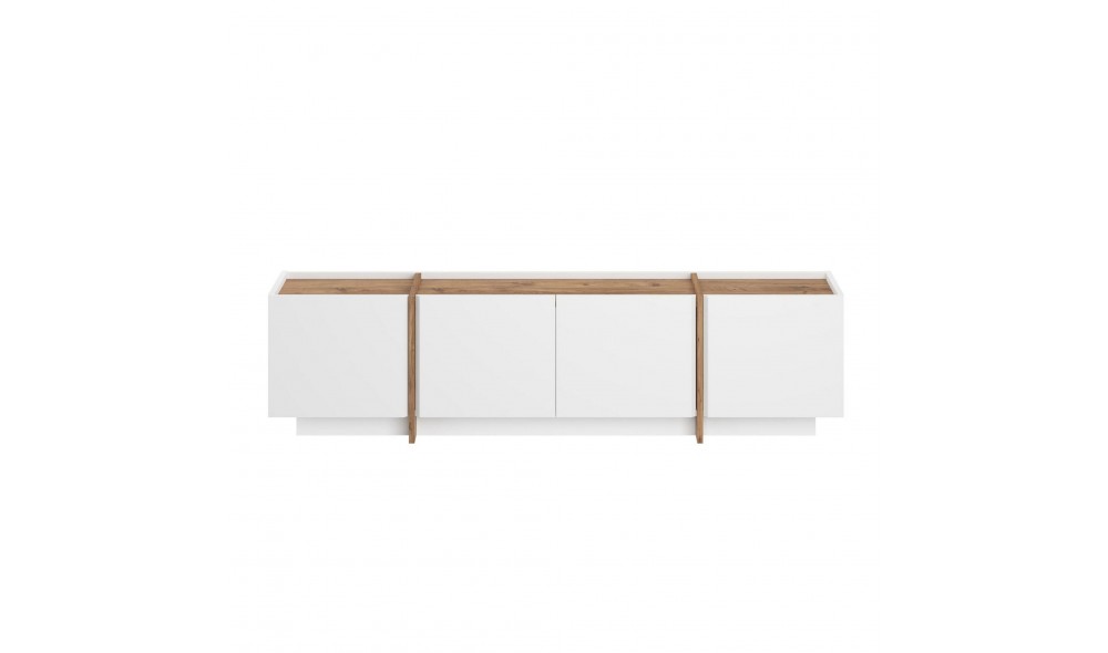 Comoda TV, Lowen - White, Atlantic Pine, 180 x 46 x 35 cm