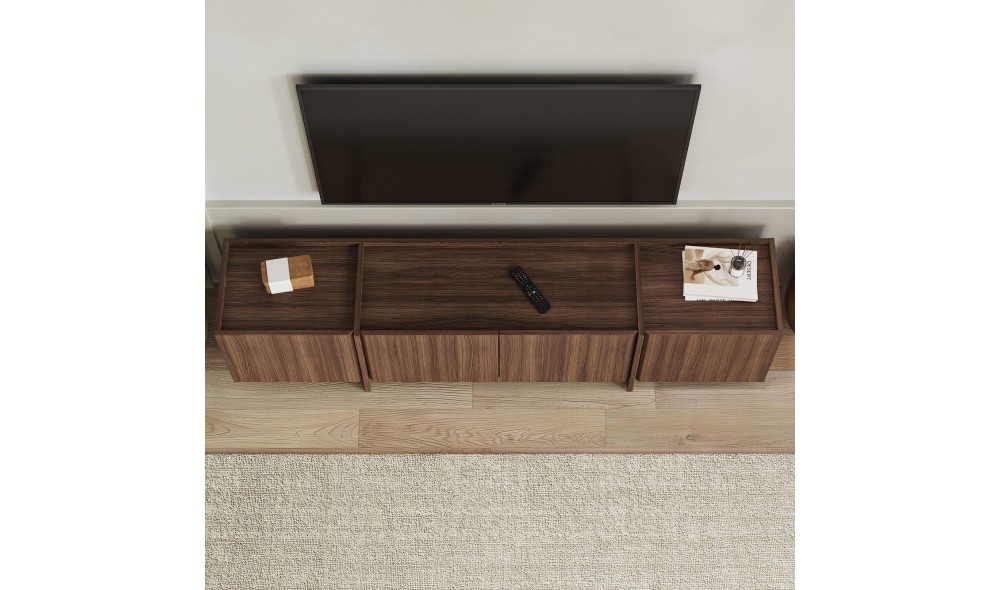 Comoda TV, Lowen - Milano Walnut, 180 x 46 x 35 cm
