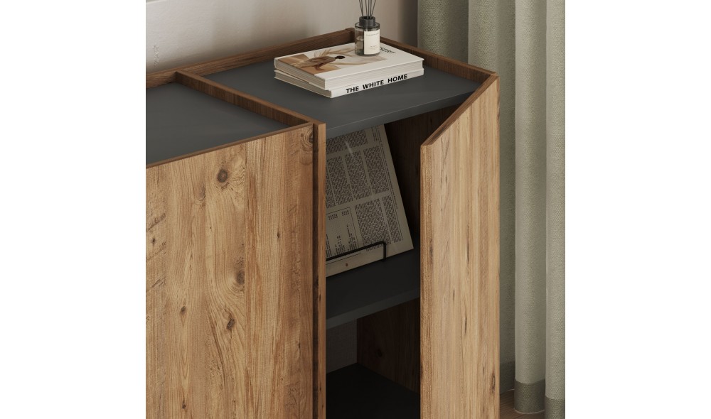 Consola, Dorma - Atlantic Pine, Anthracite, 180 x 80 x 45 cm