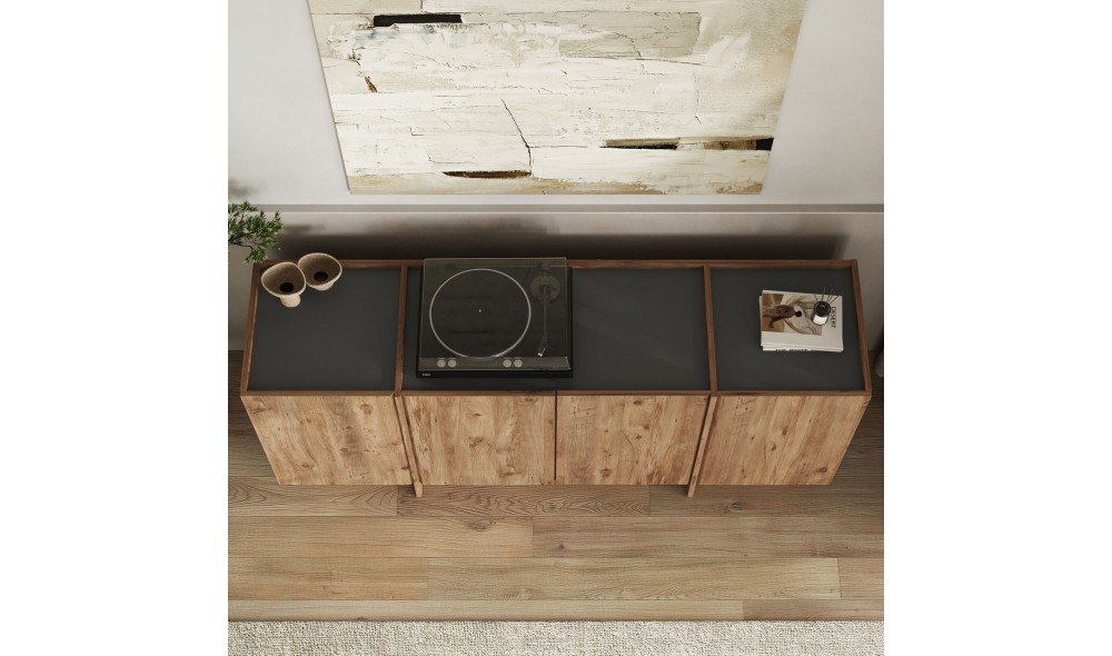 Consola, Dorma - Atlantic Pine, Anthracite, 180 x 80 x 45 cm