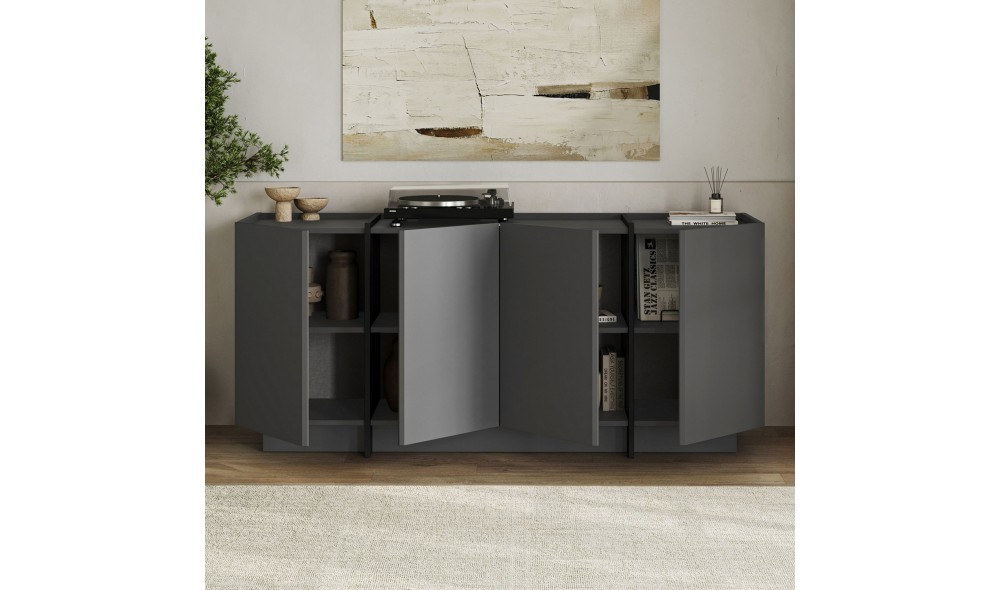 Consola, Dorma - Anthracite, Black, 180 x 80 x 45 cm