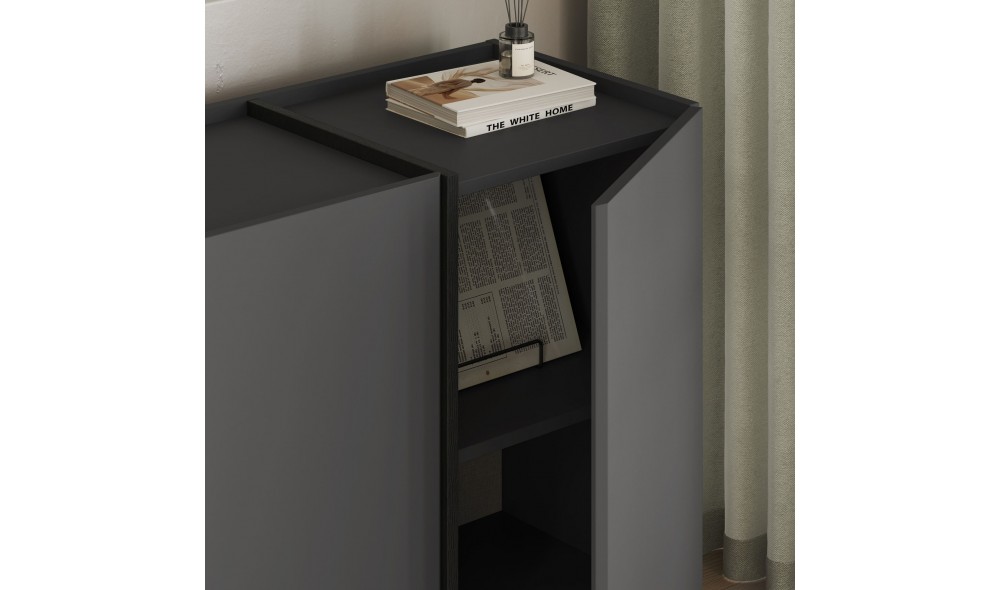 Consola, Dorma - Anthracite, Black, 180 x 80 x 45 cm