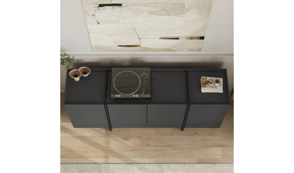 Consola, Dorma - Anthracite, Black, 180 x 80 x 45 cm