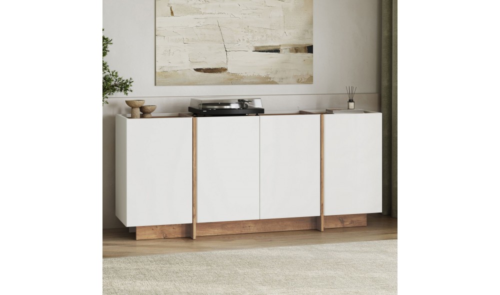 Consola, Dorma - White, Atlantic Pine, 180 x 80 x 45 cm