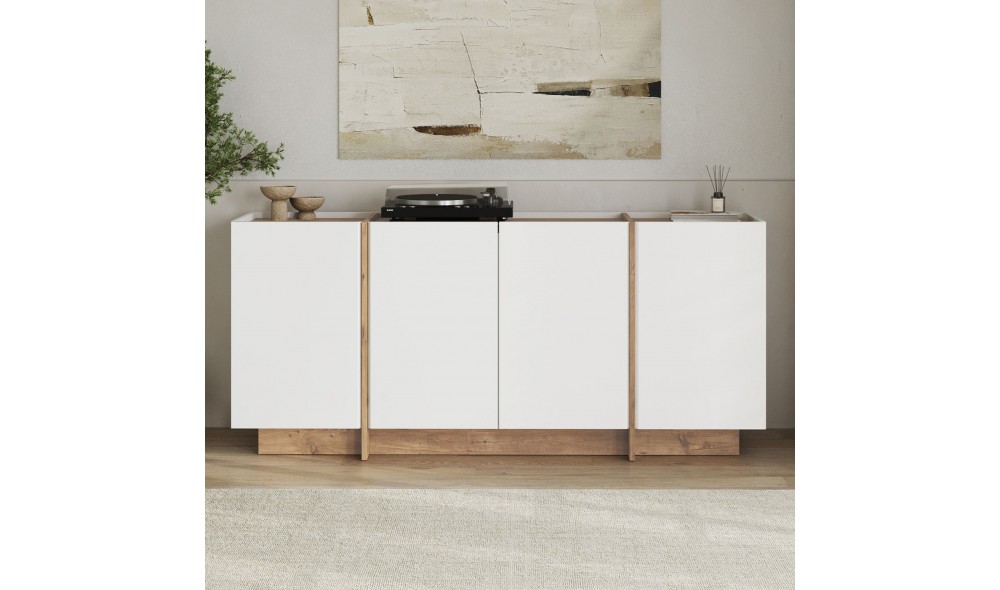 Consola, Dorma - White, Atlantic Pine, 180 x 80 x 45 cm