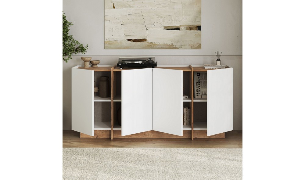 Consola, Dorma - White, Atlantic Pine, 180 x 80 x 45 cm