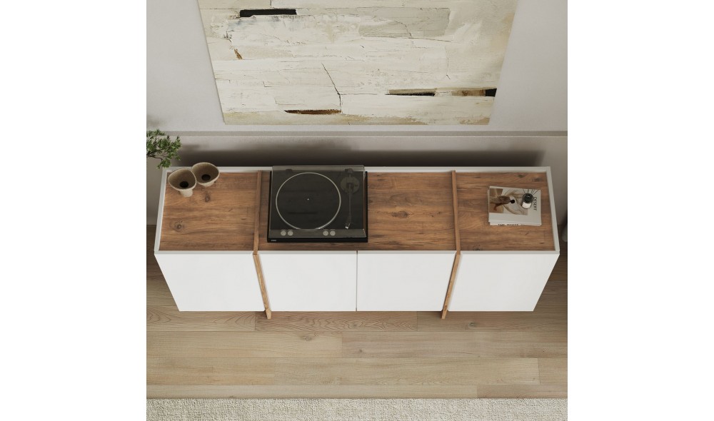 Consola, Dorma - White, Atlantic Pine, 180 x 80 x 45 cm