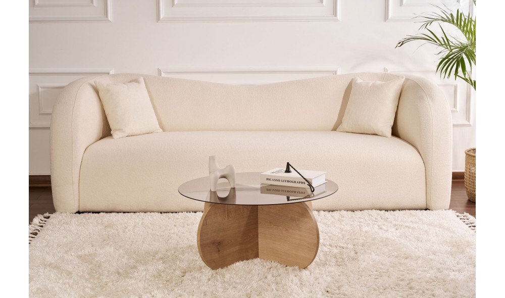 Masuta de cafea, Aeris - Sapphire Oak, Fume, 75 x 35 x 75 cm