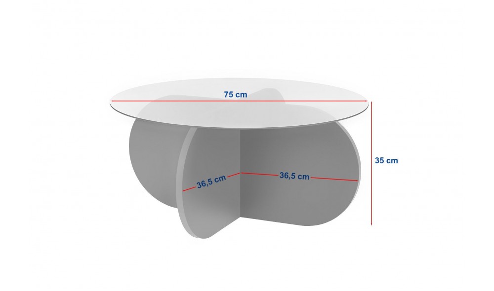Masuta de cafea, Aeris - Wood Black, Transparent, 75 x 35 x 75 cm