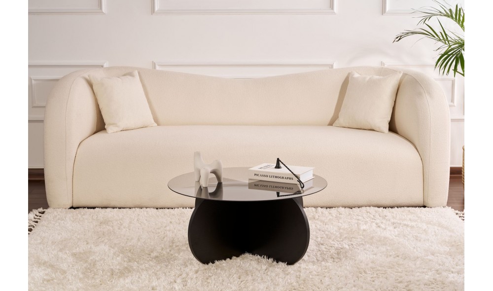 Masuta de cafea, Aeris - Wood Black, Fume, 75 x 35 x 75 cm