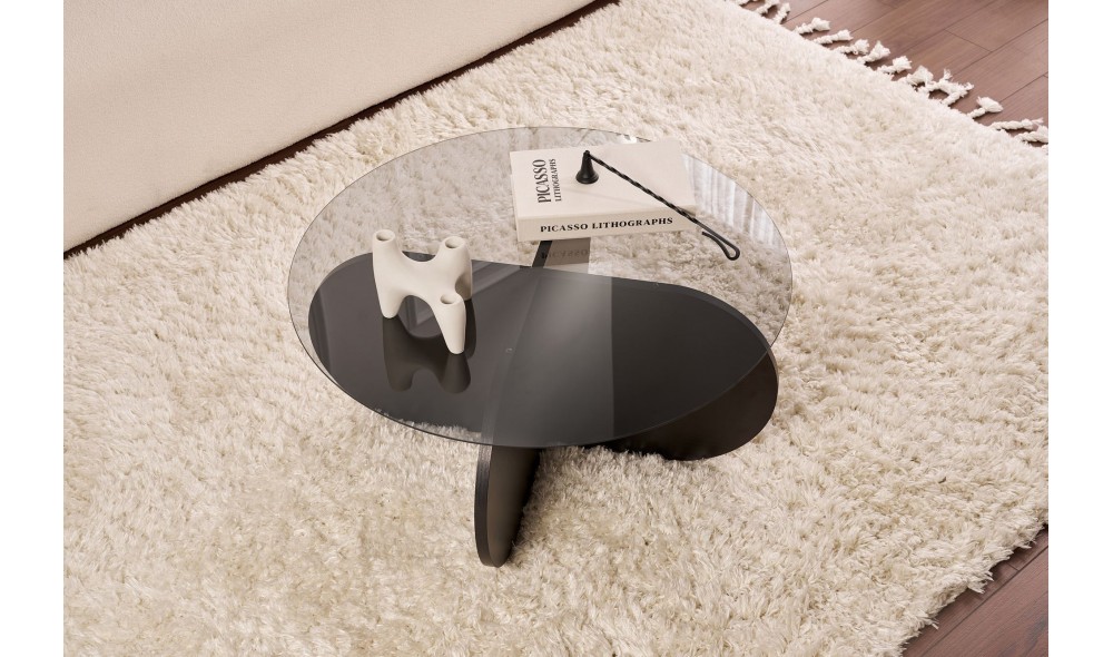 Masuta de cafea, Aeris - Wood Black, Fume, 75 x 35 x 75 cm