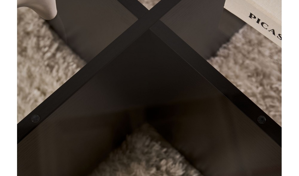 Masuta de cafea, Aeris - Wood Black, Fume, 75 x 35 x 75 cm