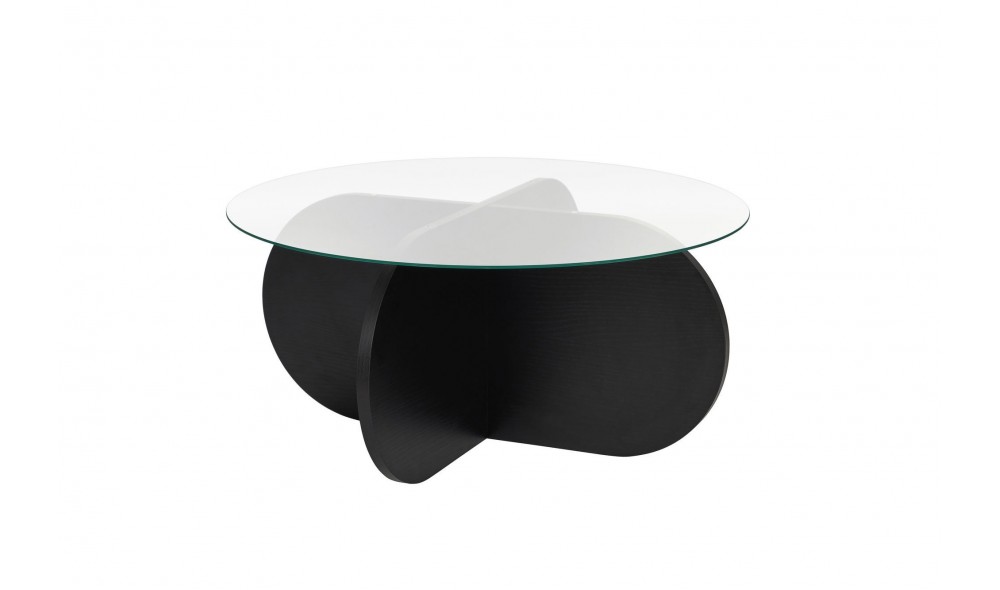 Masuta de cafea, Aeris - Wood Black, Fume, 75 x 35 x 75 cm