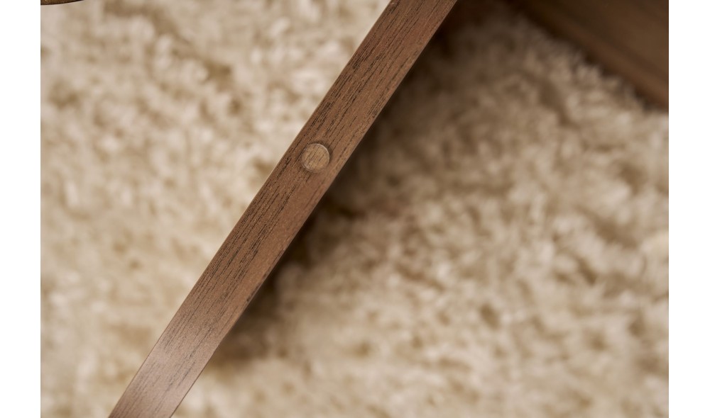 Masuta de cafea, Aeris - Venezia Walnut, Transparent, 75 x 35 x 75 cm