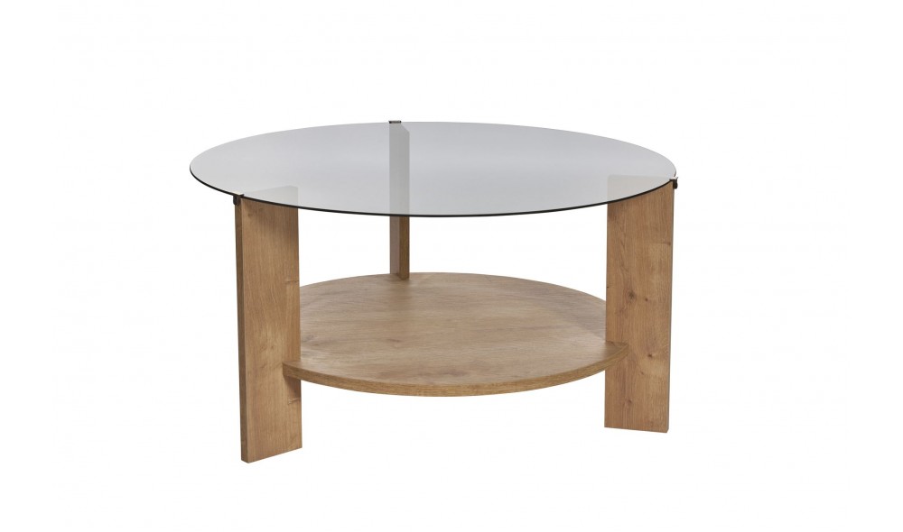 Masuta de cafea, Clara - Sapphire Oak, Fume, 75 x 40 x 75 cm