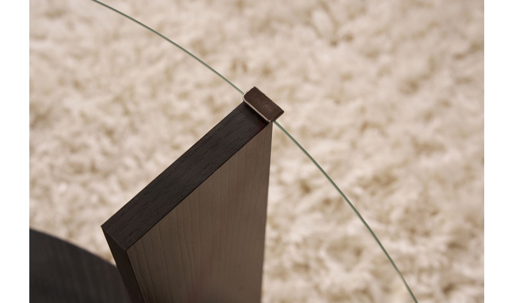 Masuta de cafea, Clara - Wood Black, Transparent, 75 x 40 x 75 cm