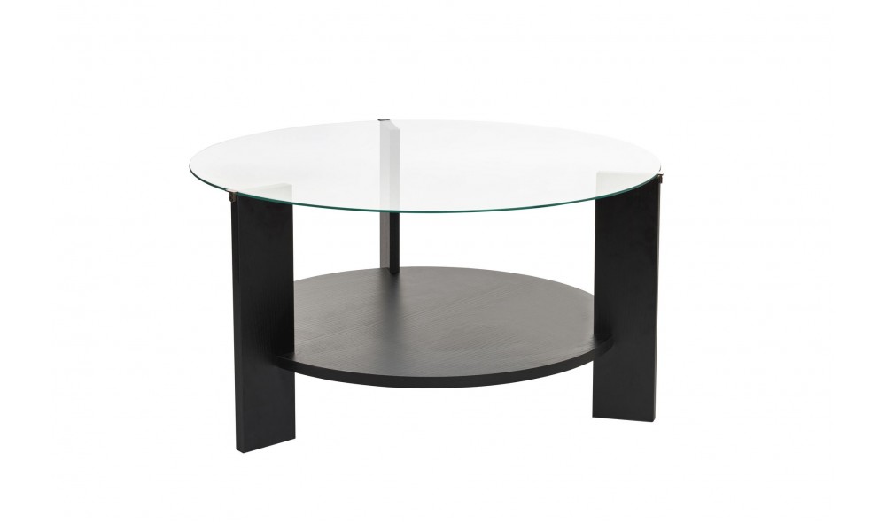 Masuta de cafea, Clara - Wood Black, Transparent, 75 x 40 x 75 cm