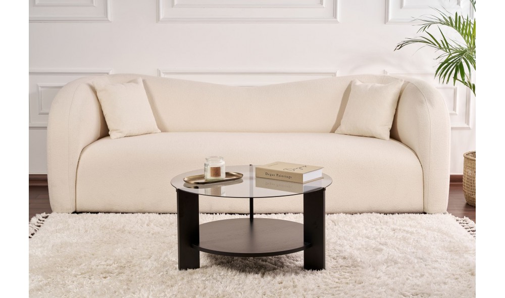 Masuta de cafea, Clara - Wood Black, Fume, 75 x 40 x 75 cm