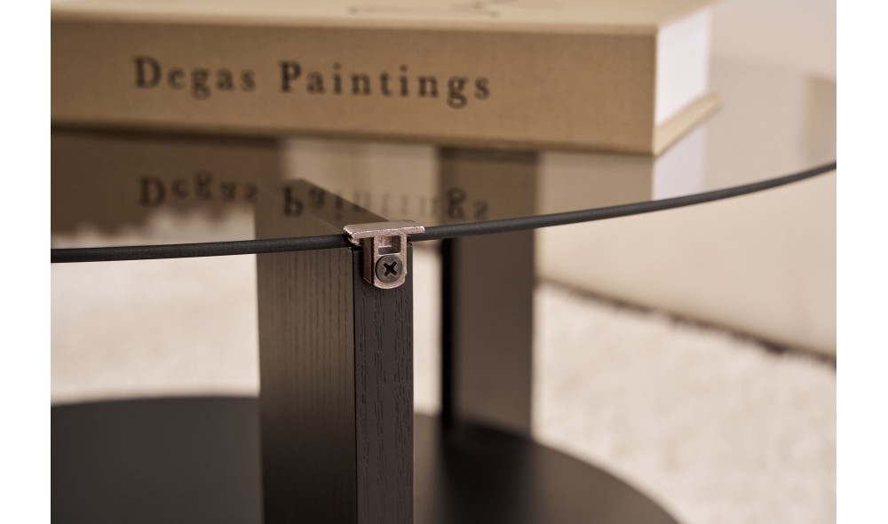 Masuta de cafea, Clara - Wood Black, Fume, 75 x 40 x 75 cm