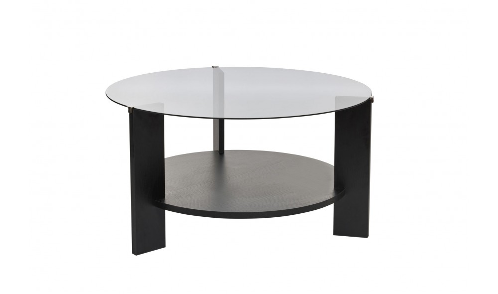 Masuta de cafea, Clara - Wood Black, Fume, 75 x 40 x 75 cm