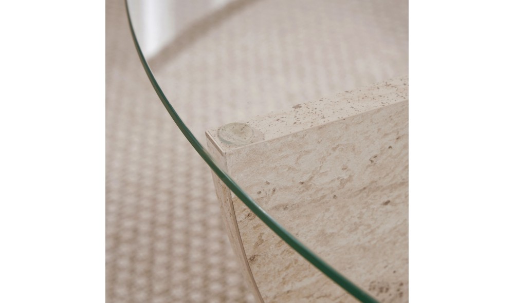 Masuta de cafea, Liya - Travertine, 90 x 30 x 90 cm