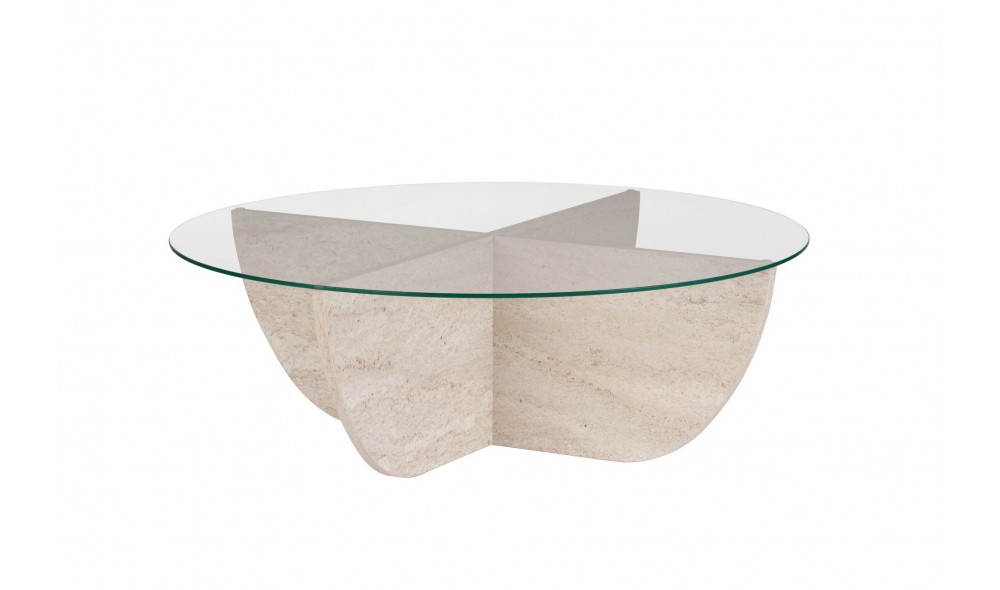 Masuta de cafea, Liya - Travertine, 90 x 30 x 90 cm
