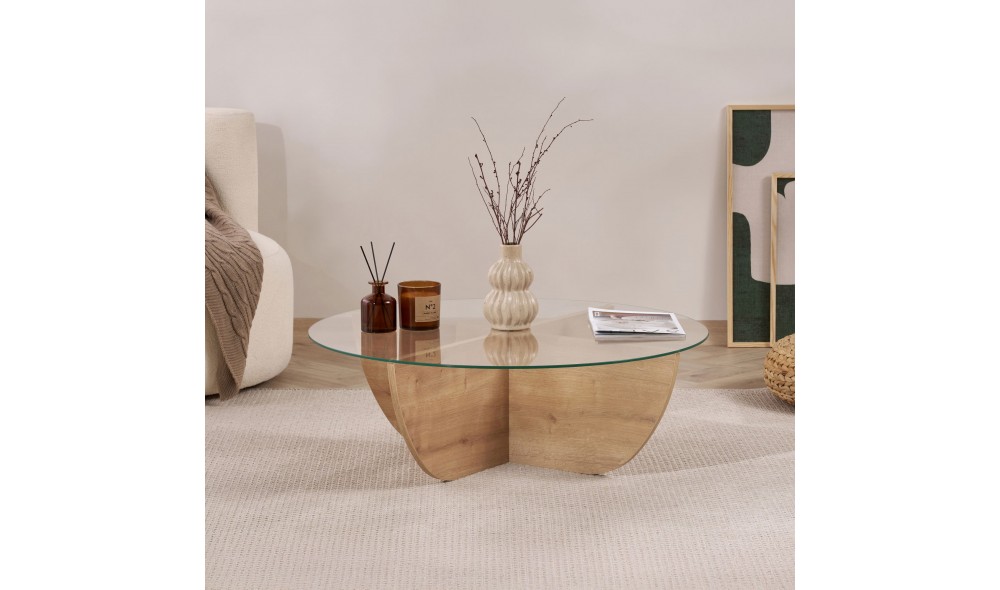 Masuta de cafea, Liya - Sapphire Oak, 90 x 30 x 90 cm