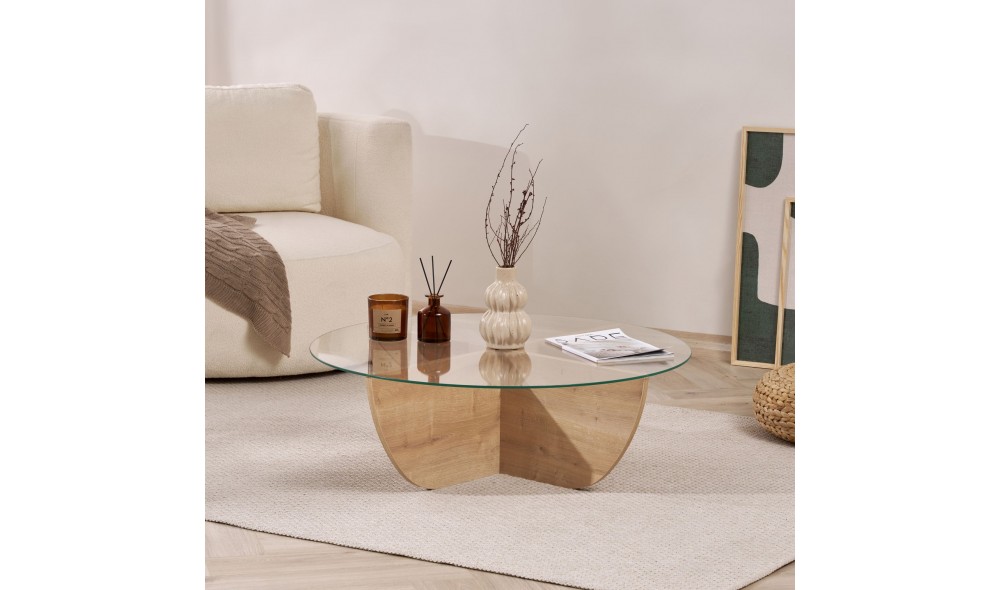 Masuta de cafea, Liya - Sapphire Oak, 90 x 30 x 90 cm