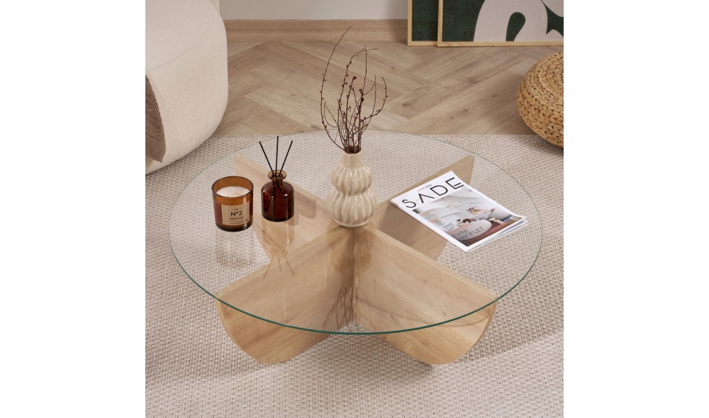 Masuta de cafea, Liya - Sapphire Oak, 90 x 30 x 90 cm