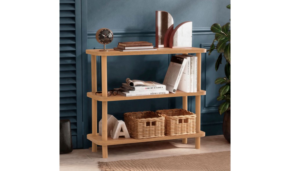 Raft pentru carti, Step, Pinul Atlantic, 80 x 75 x 28 cm