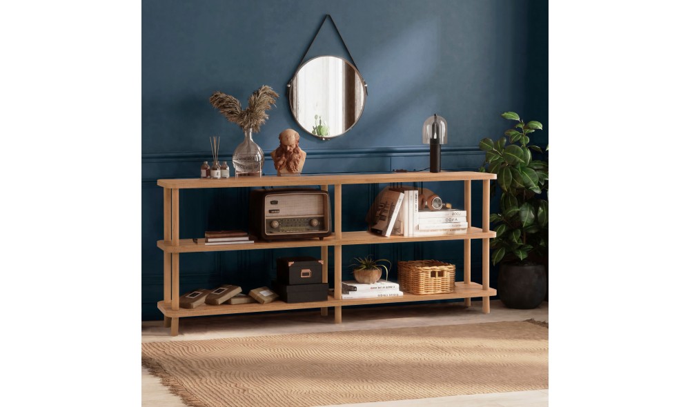 Raft pentru carti, Zen, Pinul Atlantic, 180 x 75 x 35 cm