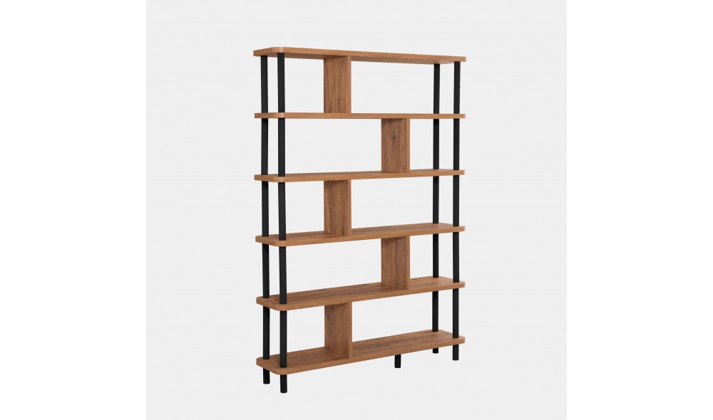 Raft pentru carti, Meta, NegruPinul Atlantic, 120 x 169 x 28 cm