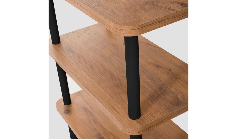 Raft pentru carti, Raca, NegruPinul Atlantic, 150 x 75 x 35 cm