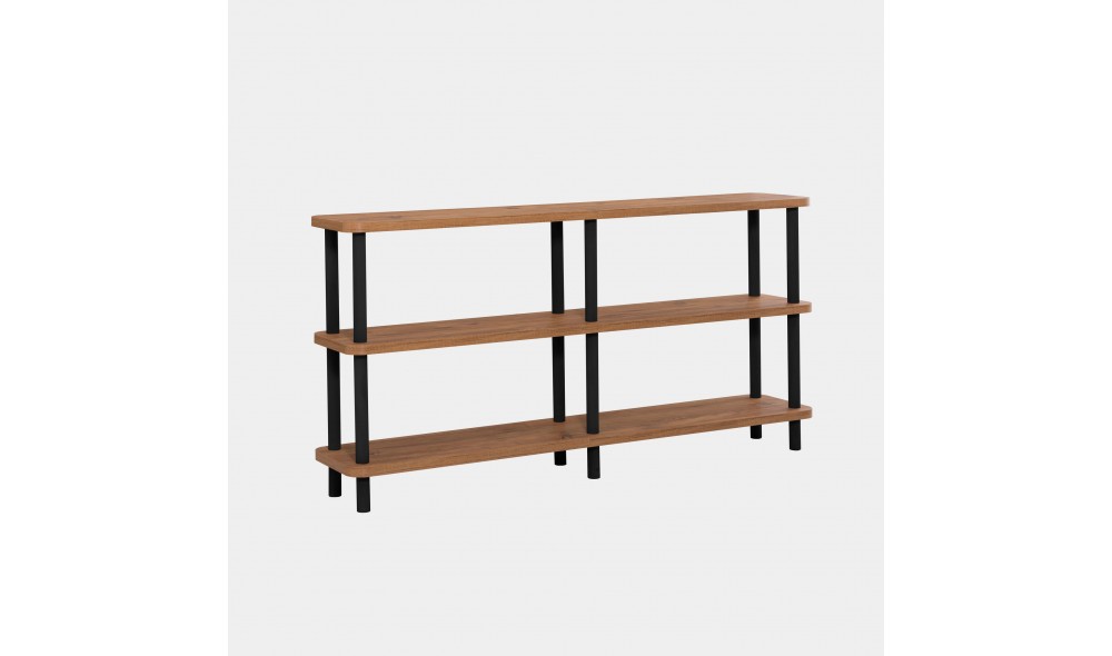 Raft pentru carti, Raca, NegruPinul Atlantic, 150 x 75 x 35 cm