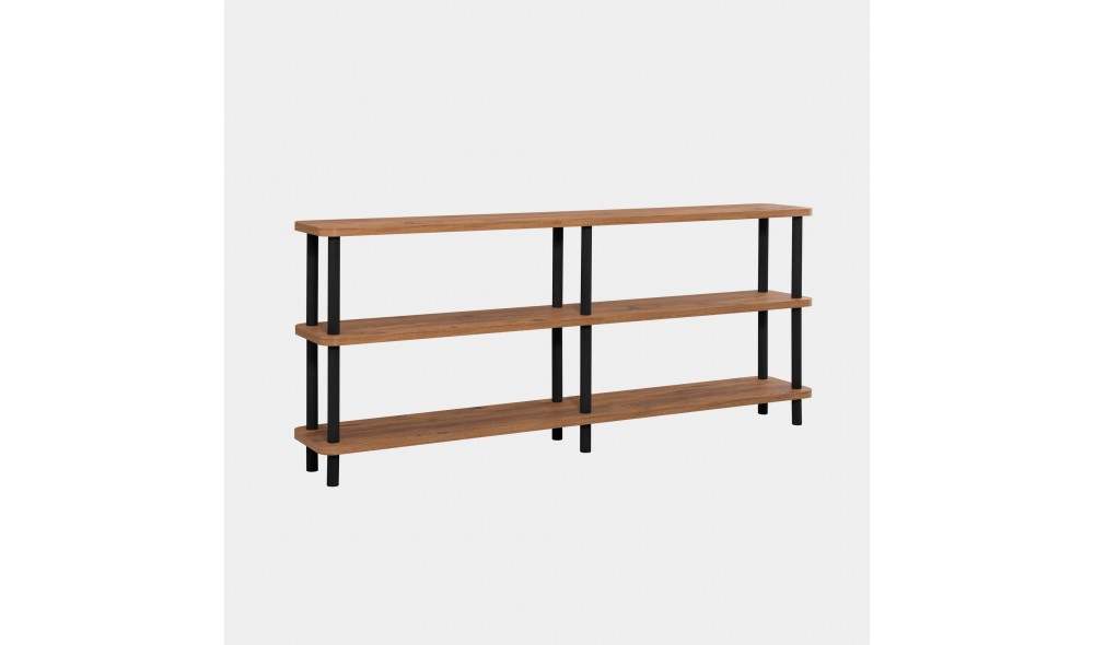 Raft pentru carti, Zen, NegruPinul Atlantic, 180 x 75 x 35 cm