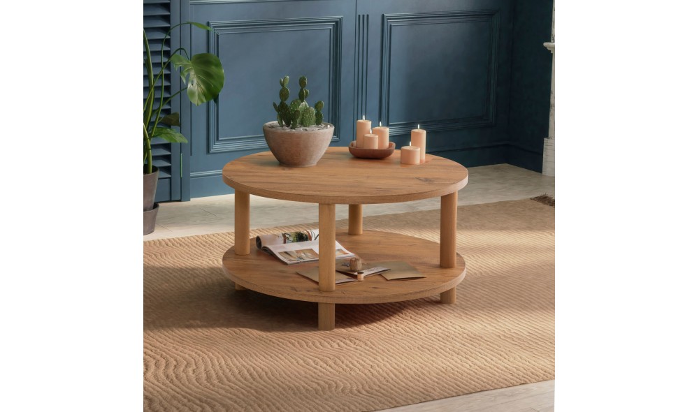 Masuta de cafea, Roby, Pinul Atlantic, 70 x 44 x 70 cm
