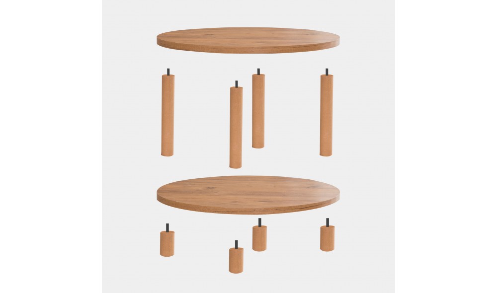 Masuta de cafea, Roby, Pinul Atlantic, 70 x 44 x 70 cm