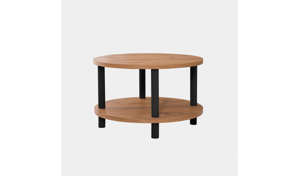 Masuta de cafea, Roby, NegruPinul Atlantic, 70 x 44 x 70 cm