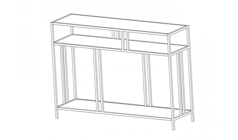 Consola, Venedik, Negru, 110 x 78 x 30 cm