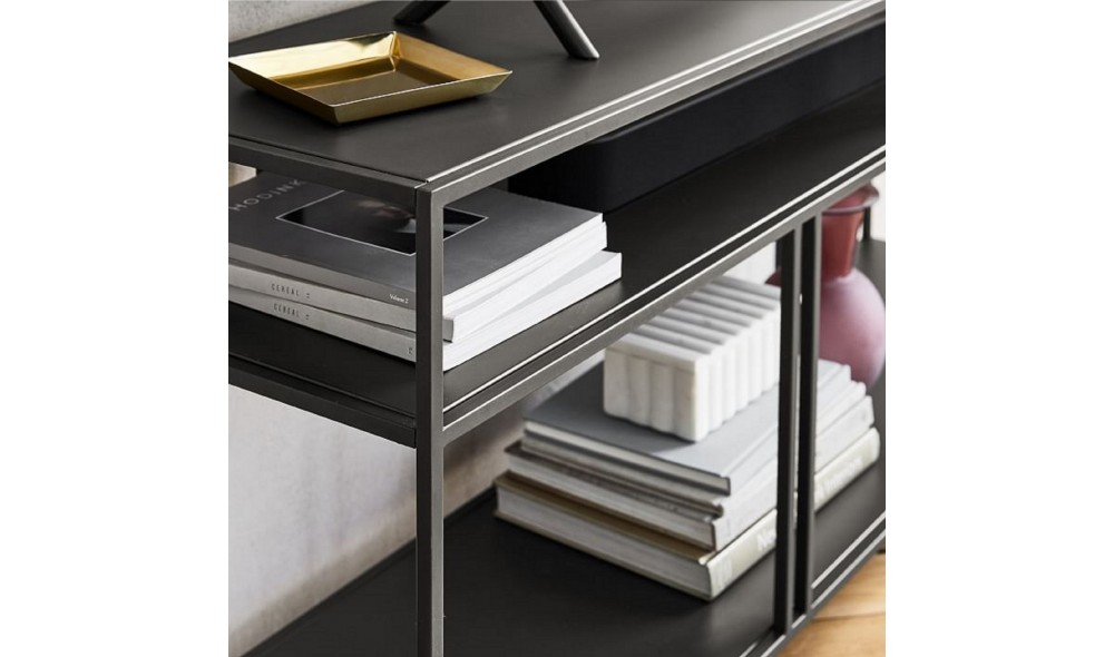 Consola, Venedik, Negru, 110 x 78 x 30 cm