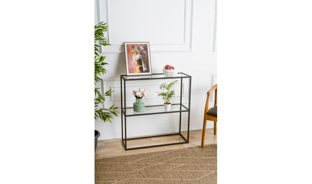 Consola, Berra, Negru, 80 x 85 x 30 cm