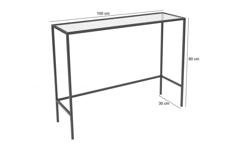 Consola, Canvas, Negru, 100 x 80 x 30 cm