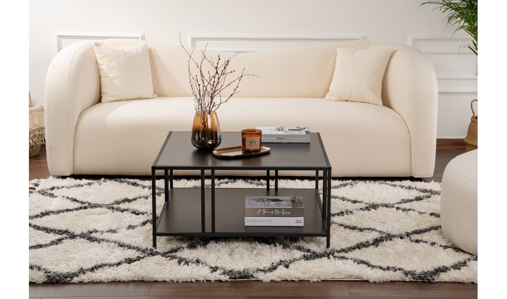 Masuta de cafea, Uranus, Negru, 80 x 40 x 80 cm