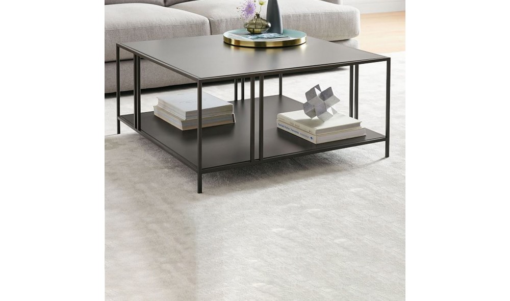 Masuta de cafea, Uranus, Negru, 80 x 40 x 80 cm