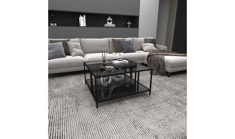 Masuta de cafea, Uranus, Negru, 80 x 40 x 80 cm