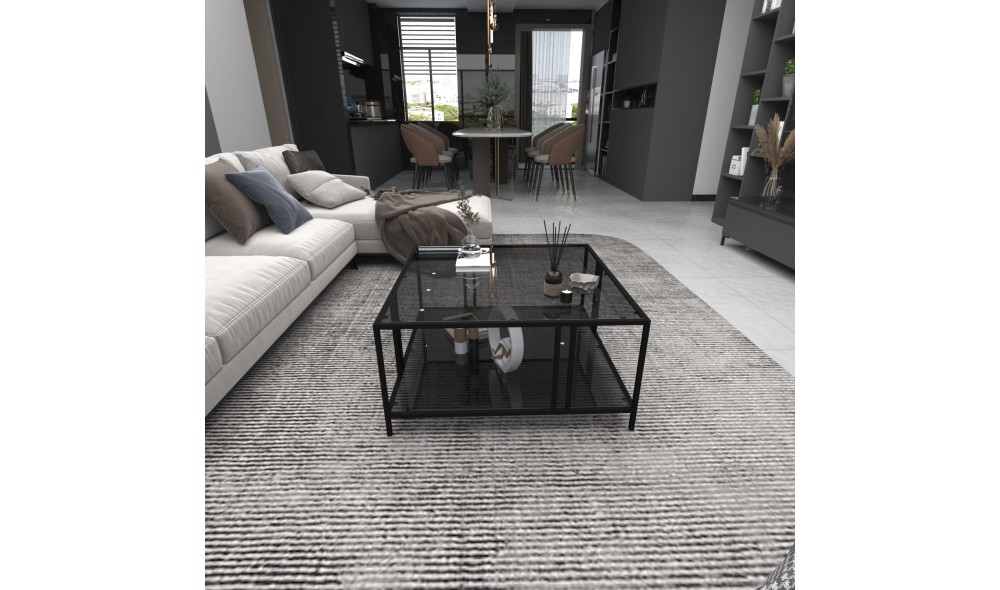 Masuta de cafea, Uranus, Negru, 80 x 40 x 80 cm