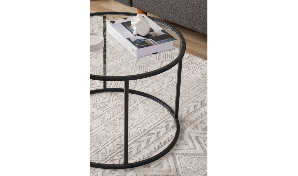 Masuta de cafea, Berlin, Negru, 60 x 43 x 60 cm