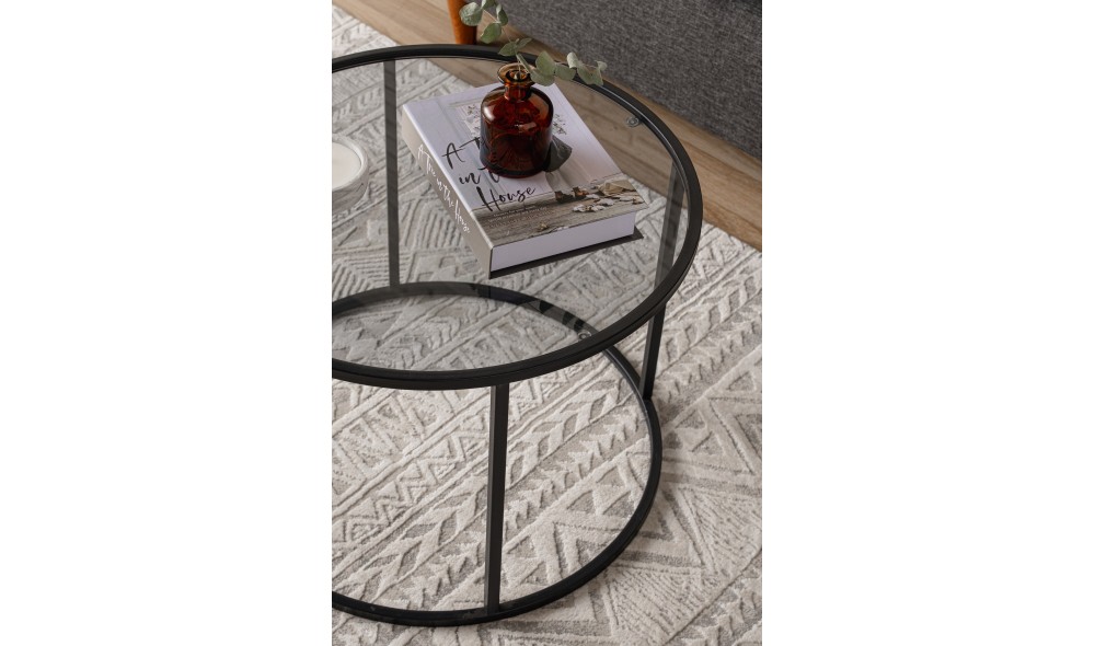 Masuta de cafea, Startis, Negru, 60 x 43 x 60 cm