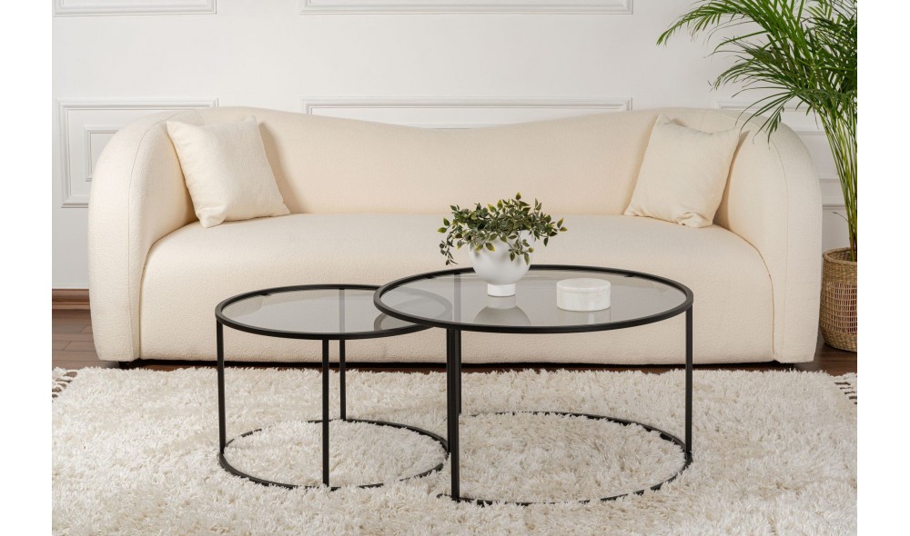 Set masuta de cafea, Tokyo, Negru, 80 x 39 x 80 cm