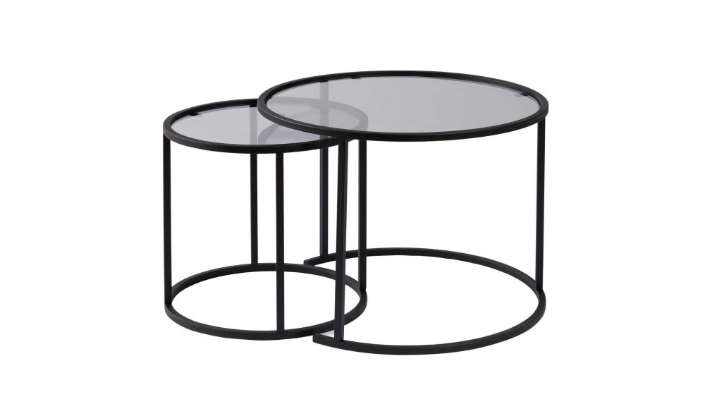 Set masuta de cafea, Tokyo, Negru, 60 x 39 x 60 cm